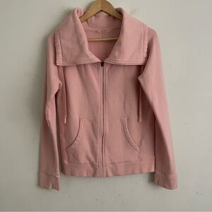 Zella Pink Zip-Up Jacket Soft Warm Collared Size Small